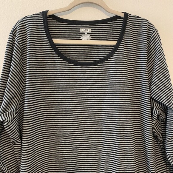 Duluth Trading Co Womens Plus Size 3X Multicolor Stripe Stretch L/S Blouse - Picture 2 of 5